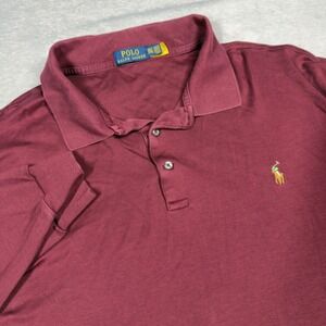 Polo Ralph Lauren Long Sleeve Polo Men 3XLT Burgundy Knit LSKCCLS M12